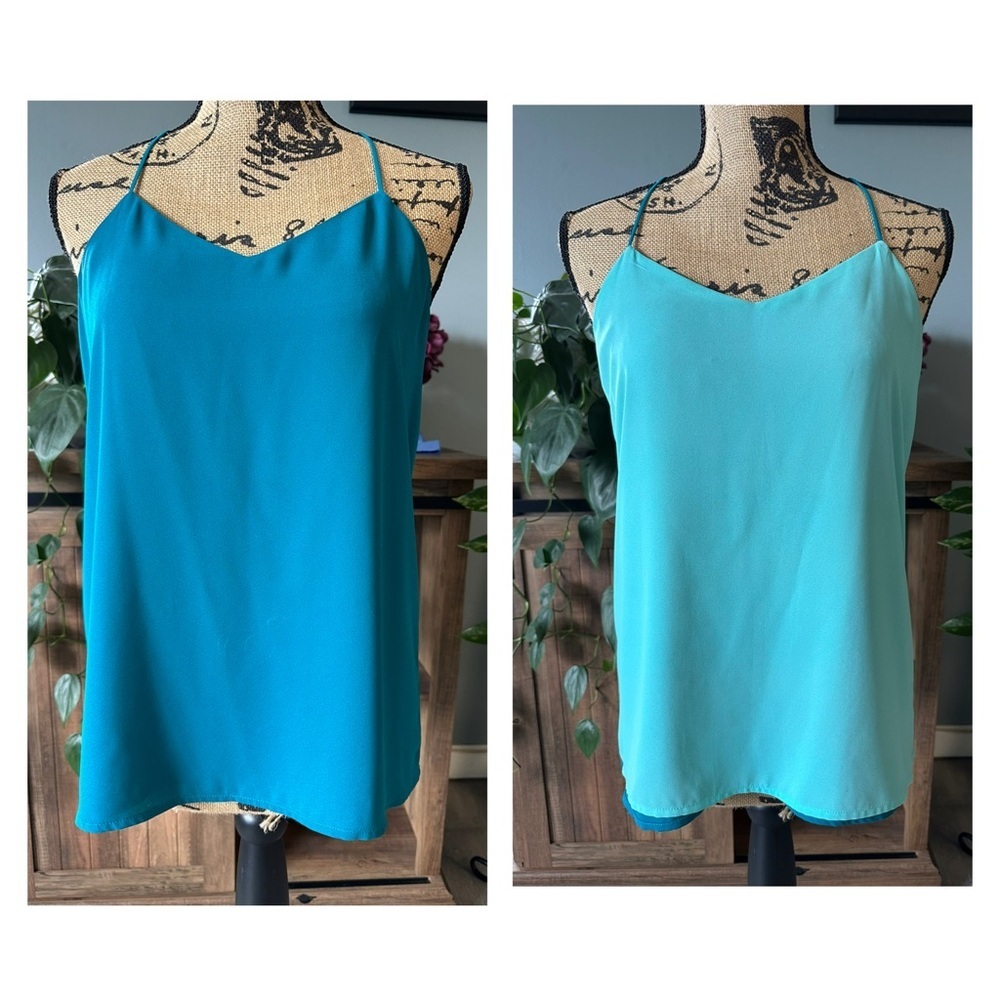 Express reversible blouse/tank (dark teal/light teal)